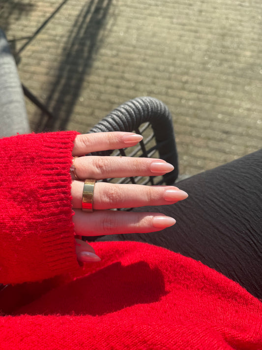 Nude Chrome Medium Almond Soft Gel Press-Ons