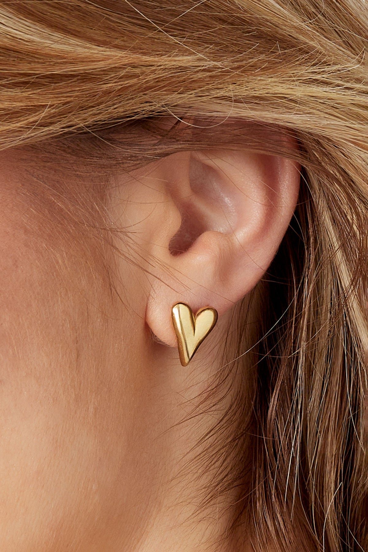 Simple Heart Stud Oorbel