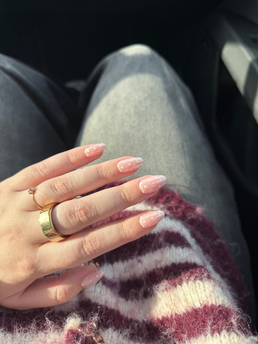 Polka Medium Almond Soft Gel Press-Ons