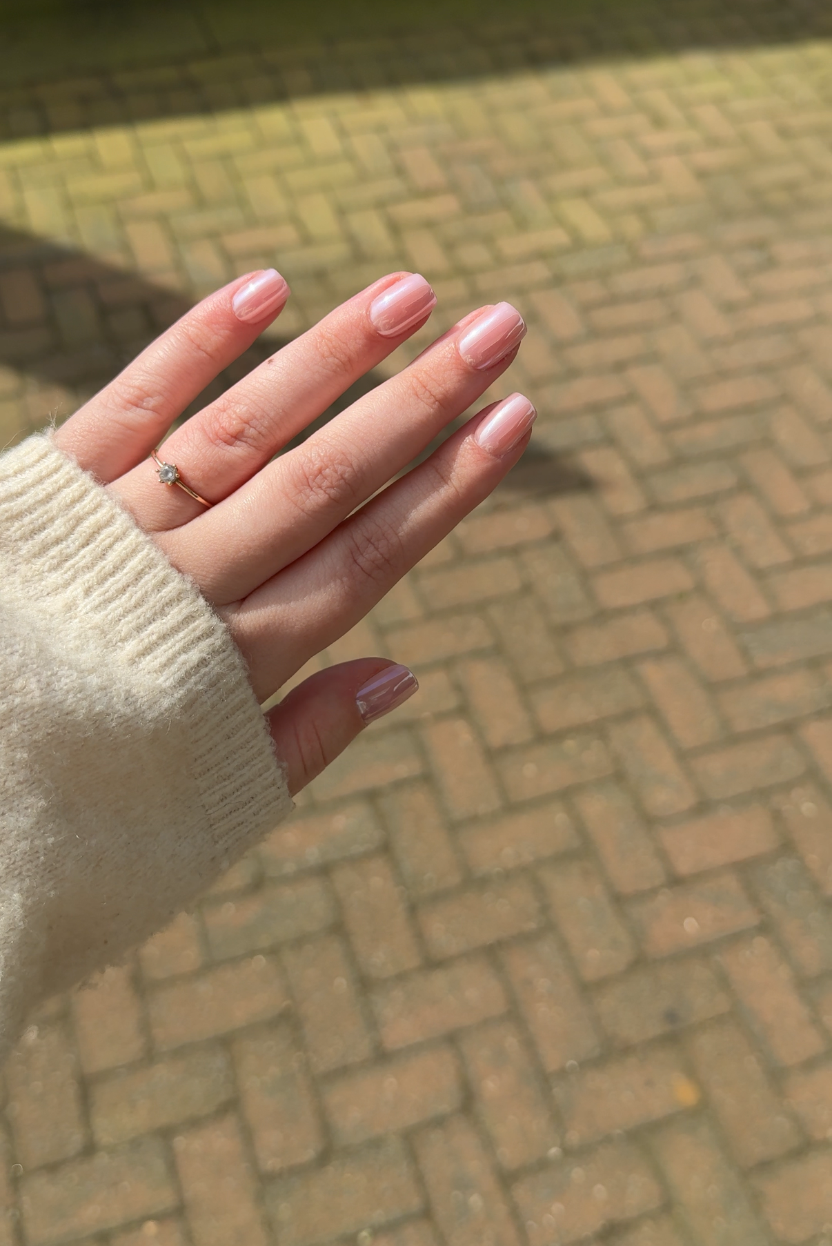 Pink Chrome Short Square Soft Gel Press-Ons