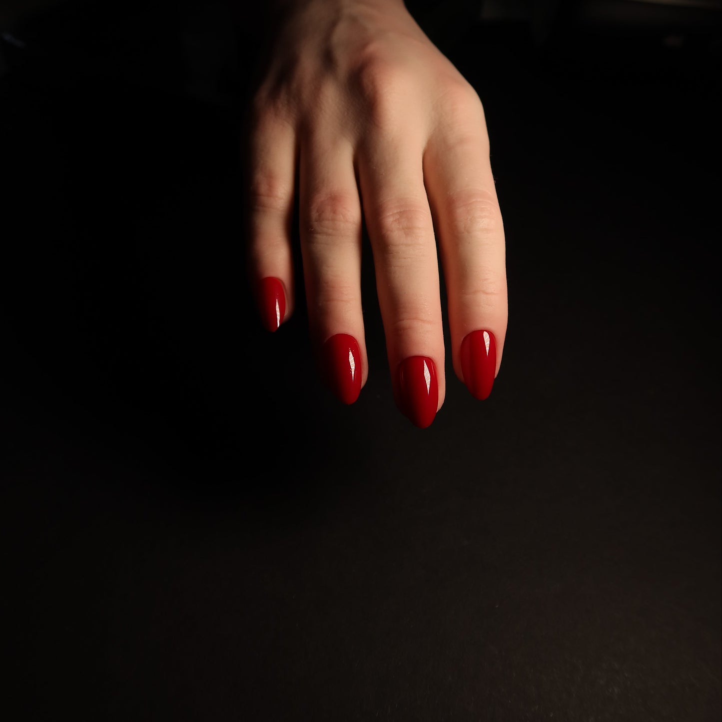 Cherry Red Medium Almond Soft Gel Press-Ons