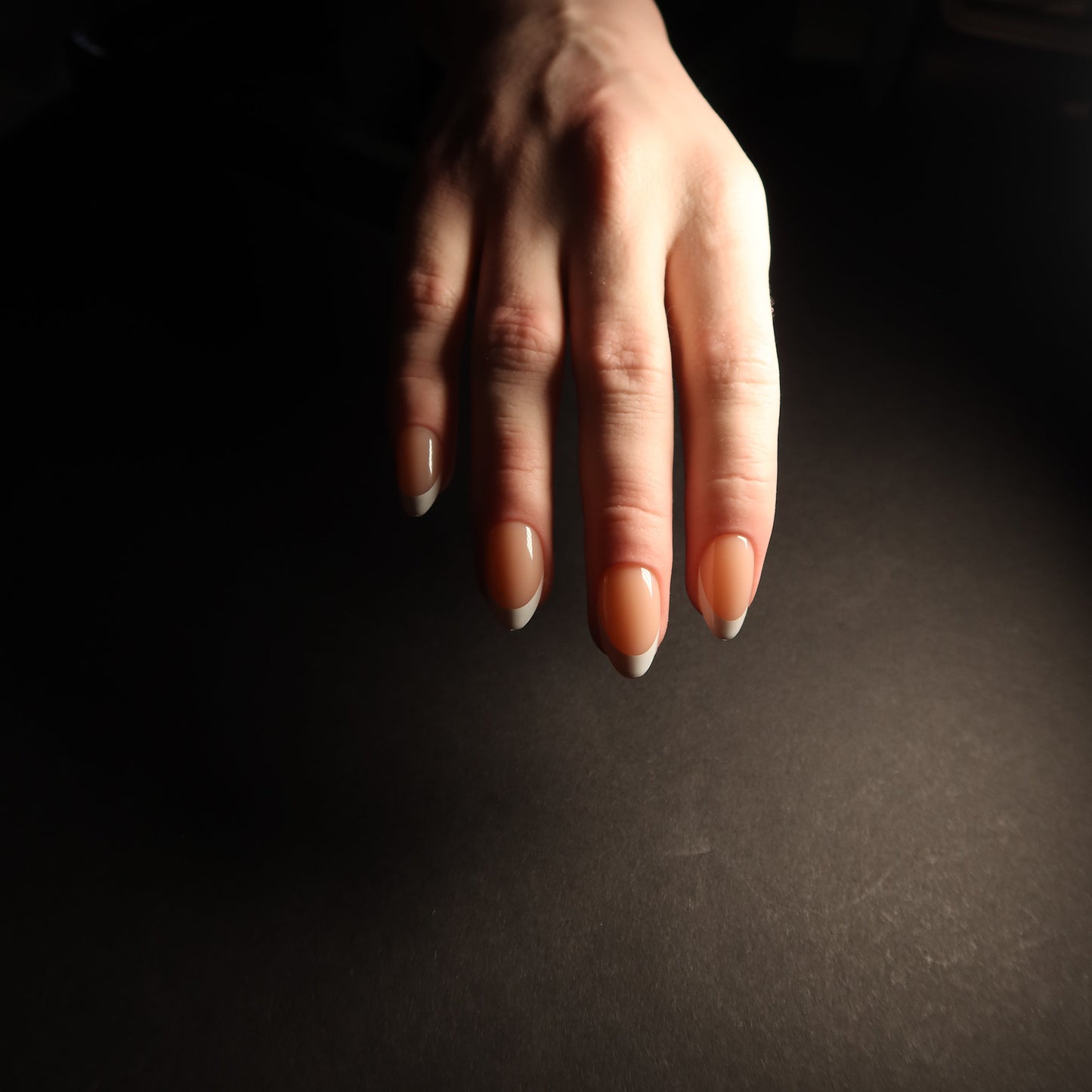 Nude French Medium Almond Soft Gel Press-Ons