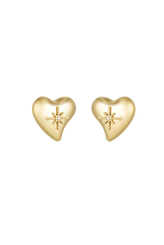 Stone Heart Stud Oorbel