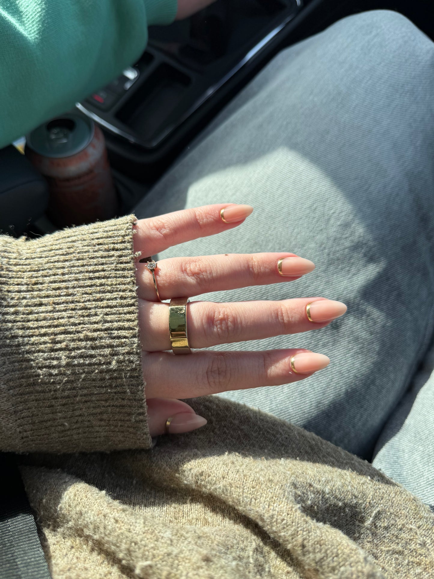 Gold Touch Medium Almond Soft Gel Press-Ons