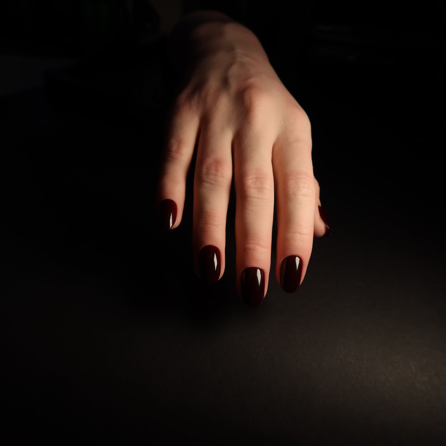 Burgoundy Red Short Round Soft Gel Press-Ons
