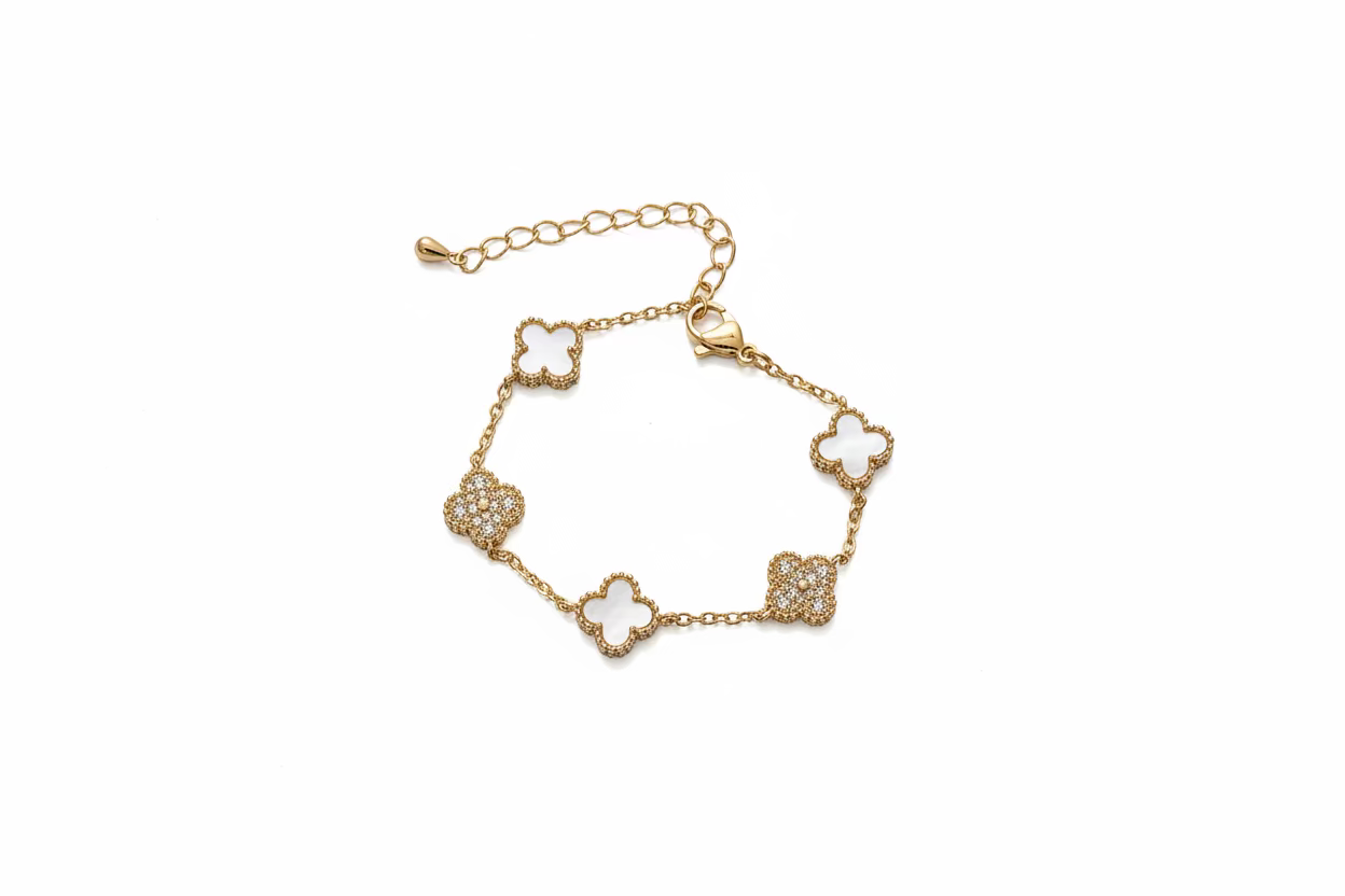 Klaver mini armband diamant 1cm