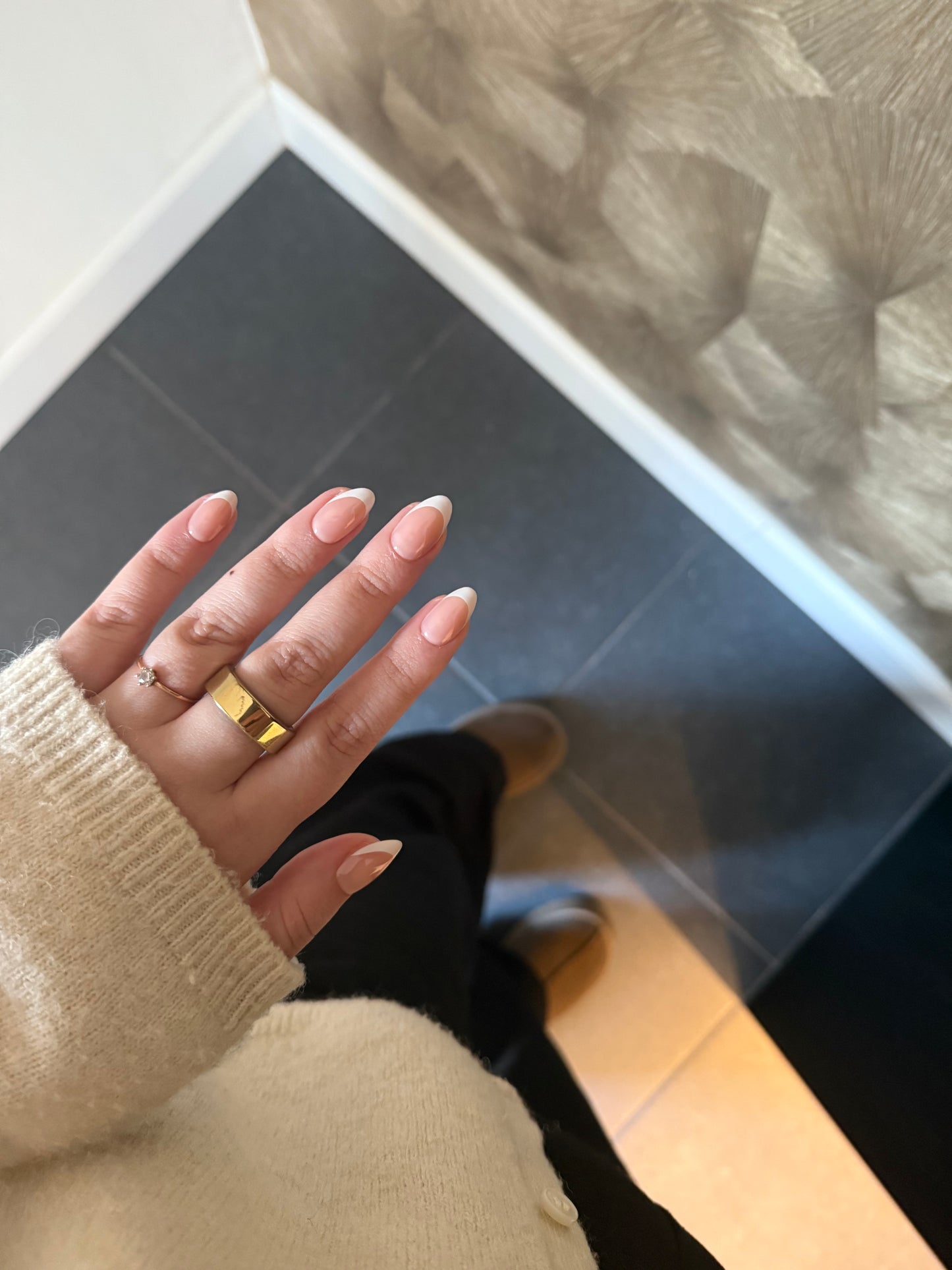 Nude French Medium Almond Soft Gel Press-Ons