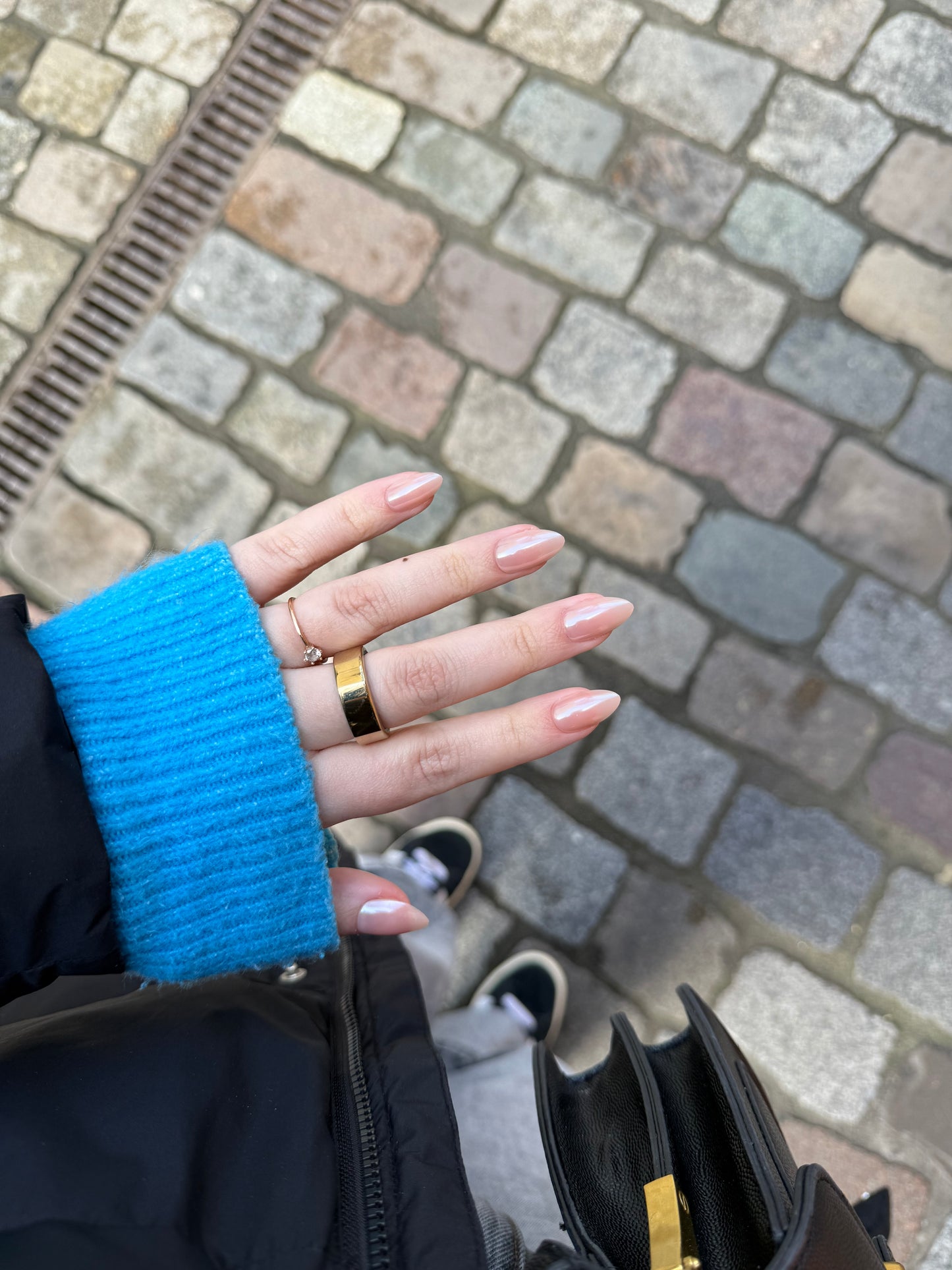 Nude Chrome Medium Almond Soft Gel Press-Ons